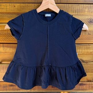 Il Gufo Navy Blue Kids Ruffle Top
